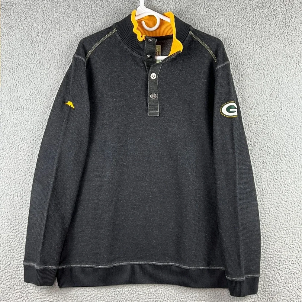 Tommy Bahama Men's Green Bay Packers 1/4 Snap Sweater Sweatshirt‎ Size Large